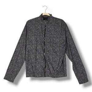 Outdoor Voices Mens Full Zip  Windbreaker Size Small Black Fleck Pockets Jacket